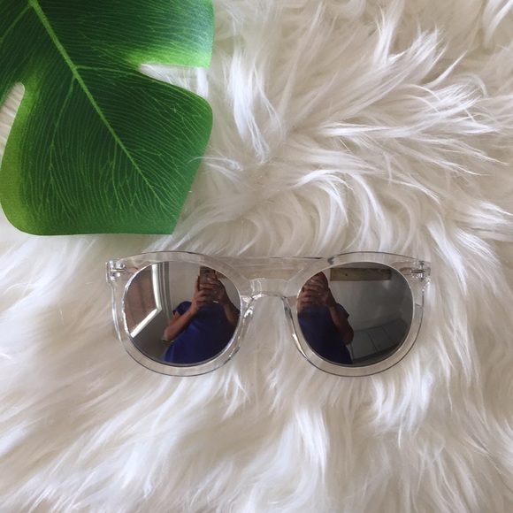 Accessories - Silver Oversized Mirror Tinted Sunglasses